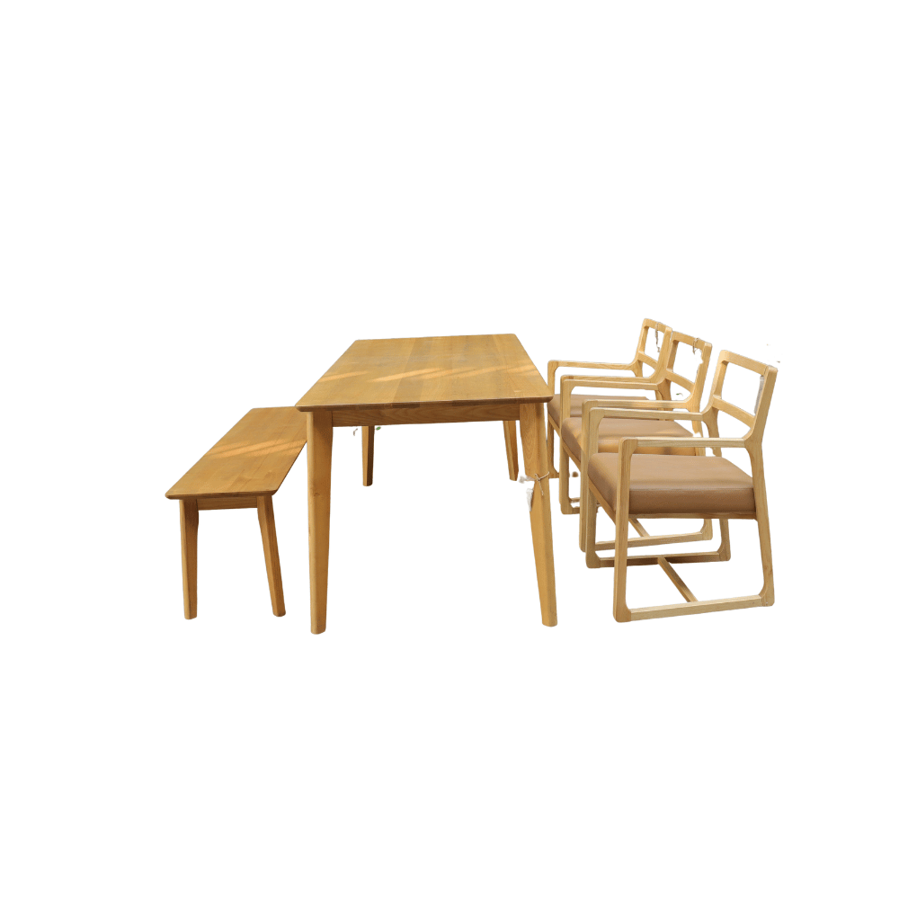 Bộ bàn 4 ghế KANDA - gỗ tần bì màu tự nhiên